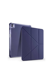 Aksesuarcim Apple iPad Uyumlu Pro 13 2024 İle Uyumlu Kılıf Silikon Yumuşak Kalem Bölmeli Esnek 4 Farklı Stand Olabilen Tablet Kılıfı Lacivert Sku: Zeusb0g7267jbt Arka Kapak