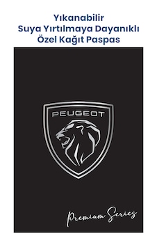 Yıkanabilir Peugeot Oto Paspas Kağıdı Siyah Gümüş Baskı 50 Adet