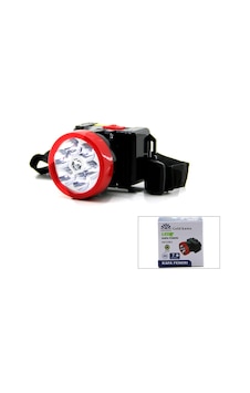 Şarjlı 2w Kafa Lambası Fener 6 Led Fiş Şarjlı Kademe Işık Ayarı 5468 Renkli