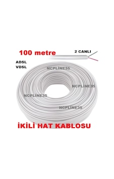 Beyaz 100 Metre 2 Canlı Vdsl Adsl Hat Kablosu Bina Giriş Modem Beyaz 100 Metre 2 Canlı Vdsl Adsl Hat Kablosu Bina Giriş Modem