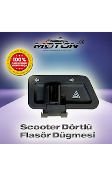 Scooter Dörtlü Flaşör Sinyal Düğmesi Üniversal 50cc-125cc-150cc Uyumlu