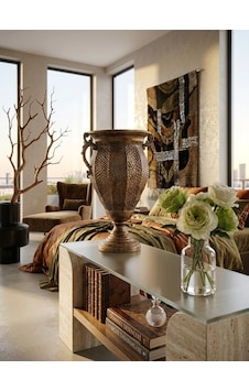 Metal Antik Gold Dekoratif Vazo 43 X 24 Cm Antika Altın Metal Antik Gold Dekoratif Vazo 43 X 24 Cm Antika Altın