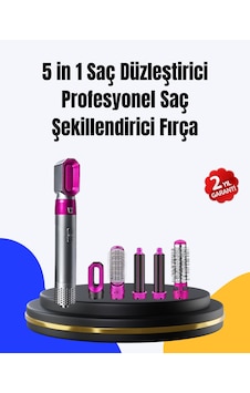 5 Parça Saç Şekillendirme Seti Düzleştirme Dalga Ve Bukle Yapma Düz Renkli
