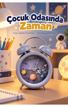 Mey İthalat Dekoratif Alarmlı Masa Saati Desenli Analog Kadran Diğer Mey İthalat Dekoratif Alarmlı Masa Saati Desenli Analog Kadran Diğer