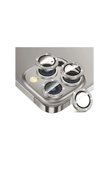 Apple Uyumlu iPhone 16 Pro Ve 16 Pro Max Natürel Doğal Titanyum Taşlı Kamera Lens Koruyucu Cam Gri Apple Uyumlu iPhone 16 Pro Ve 16 Pro Max Natürel Doğal Titanyum Taşlı Kamera Lens Koruyucu Cam Gri