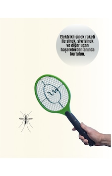 Elektrikli - 759 - Sinek Raketi Yüksek Voltajlı, Güvenli - Muratech - Ve Tnabilir