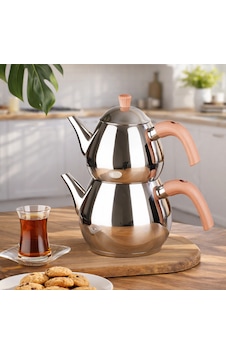 Porsima 1029-1 Damla Bakalit Kulp Orta Boy Paslanmaz Çelik Çaydanlık Takımı - Rose - 1.25-2.00lt Diğer Porsima 1029-1 Damla Bakalit Kulp Orta Boy Paslanmaz Çelik Çaydanlık Takımı - Rose - 1.25-2.00lt Diğer