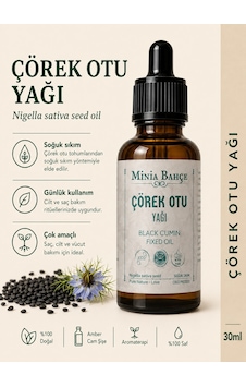 Minia Bahçe Bitki Ve Sanat Atölyesi Çörek Otu Yağı Soğuk Sıkım Sabit Yağ 30 ML Minia Bahçe Bitki Ve Sanat Atölyesi Çörek Otu Yağı Soğuk Sıkım Sabit Yağ 30 ML