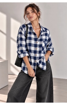 Bb Butik Basic Kadın Ekose Gömlek Oversize Oduncu Gömlek Uzun Kollu Cepli Günlük Tr0935 Lacivert Bb Butik Basic Kadın Ekose Gömlek Oversize Oduncu Gömlek Uzun Kollu Cepli Günlük Tr0935 Lacivert