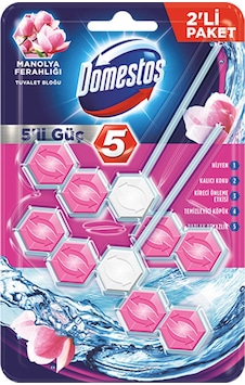 Domestos 5'li Güç Wc Blok Manolya Ferahlığı Duopack 4 x 110 G Domestos 5'li Güç Wc Blok Manolya Ferahlığı Duopack 4 x 110 G