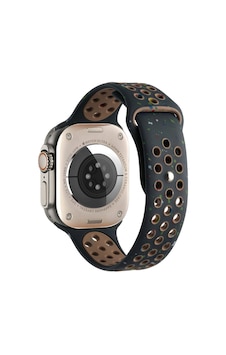 Apsuwa Apple Uyumlu  Watch 10 46mm Kordon Kayış Delikli Çift Renkli Silikon