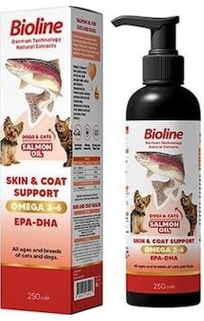 Bioline Deri ve Tüy Bakımı Kedi Köpek Somon Yağı 250 ML Bioline Deri ve Tüy Bakımı Kedi Köpek Somon Yağı 250 ML
