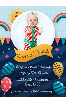 Bk Gift Kişiye Özel Bitmeyen Doğum Günü Davetiyesi Model 4