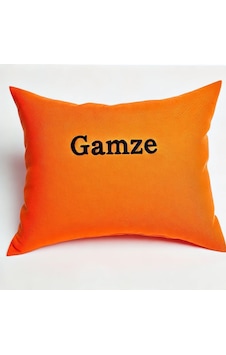 Br Perle Kişiye Özel Nakışlı Home Daily Series Mandalina Rengi Kırlent Yastık Kılıfı Turuncu