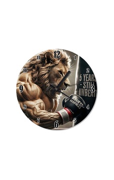 5 Yıldır Yenilmeyen Aslan Şekilli Duvar Saati Renkli 5 Yıldır Yenilmeyen Aslan Şekilli Duvar Saati Renkli