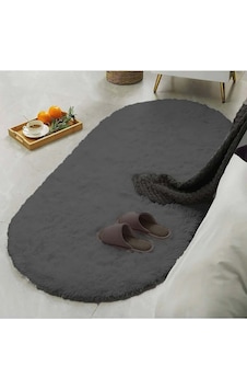 Raschel Carpet Oval Kesme Yolluk Kaymaz Taban Kalın Yumuşak Peluş Halı Özel Taban Koyu Gri Raschel Carpet Oval Kesme Yolluk Kaymaz Taban Kalın Yumuşak Peluş Halı Özel Taban Koyu Gri