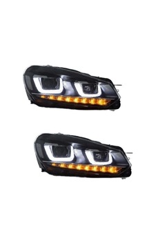 Volkswagen Golf 6 Uyumlu Yedek Parça U Led Far Krom Volkswagen Golf 6 Uyumlu Yedek Parça U Led Far Krom