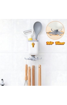 Shimo 360 Döner Askılı Mutfak Ve Banyo Organizeri - Çok Amaçlı Pratik Düzenleyici Beyaz Shimo 360 Döner Askılı Mutfak Ve Banyo Organizeri - Çok Amaçlı Pratik Düzenleyici Beyaz