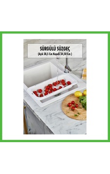 Vaveni Lavoba İçi Sürgülü Açılır Kapanır Sebze Meyve Süzgeci Beyaz Açık 38,5 Cm Kapalı 34,50 Cm Arz Vaveni Lavoba İçi Sürgülü Açılır Kapanır Sebze Meyve Süzgeci Beyaz Açık 38,5 Cm Kapalı 34,50 Cm Arz