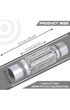 Egzoz Spiral Flex Borusu,51mmx 240mm Üniversal Tip, Paslanmaz Çe Egzoz Spiral Flex Borusu,51mmx 240mm Üniversal Tip, Paslanmaz Çe