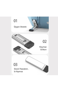 Cep Telefonu Ve Dizüstü Bilgisayar Standı Katlanabilir İnce Metal Braket Taşınabilir, Ergonomik Laptop Ve Telefon Standı Masaüstü Çok Amaçlı Destek 1 Adet Ayak