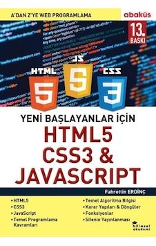 Yeni Başlayanlar için HTML5 CSS3 & Javascript - Fahrettin Erdinç - Abaküs Kitap