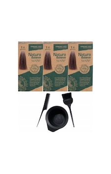 Natura Balance Saç Boyası 7.1 Küllü Kumral 3 Adet+Saç Boyama Set Natura Balance Saç Boyası 7.1 Küllü Kumral 3 Adet+Saç Boyama Set