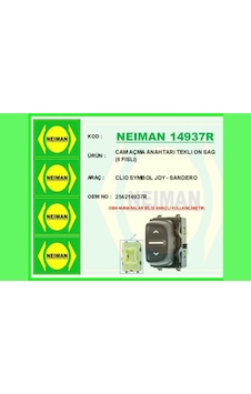 Cam - 399 - Açma Anahtarı Teklı On Sag 6 Fıslı Clıo Symbol Joy - Csmo-tex - - Sandero