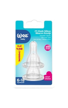 Wee Baby Silikon Biberon Emziği Normal Akış No :2 2'li Wee Baby Silikon Biberon Emziği Normal Akış No :2 2'li