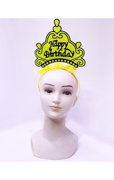 Happy Birthday Neon Sarı Renk Doğum Günü Tacı 24x15 Cm 5477 " Happy Birthday Neon Sarı Renk Doğum Günü Tacı 24x15 Cm 5477 "