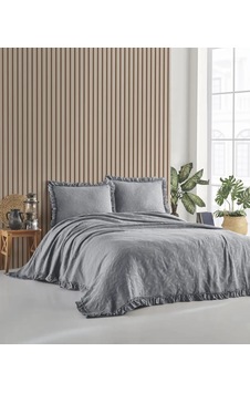 Şaheser Home Collection Yatak Örtüsü Çift Kişilik İlda Gri