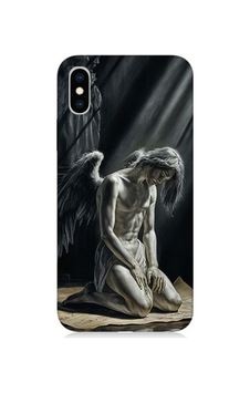 Apple Uyumlu iPhone Xs Max Gölgede Diz Çöken Melek Desenli Silikon Kılıf Çok Renkli Apple Uyumlu iPhone Xs Max Gölgede Diz Çöken Melek Desenli Silikon Kılıf Çok Renkli
