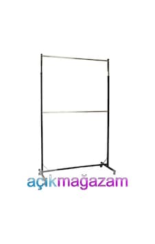 Açıkmağazam Çift Katlı Ayarlı Tekerlekli Askı Eşek - 125Xh175- 235 Cm Siyah Açıkmağazam Çift Katlı Ayarlı Tekerlekli Askı Eşek - 125Xh175- 235 Cm Siyah