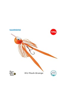 Shimano Engetsu Tiger Baku Baku Tai Rubber Jig 120gr 01j Flash Orange Shimano Engetsu Tiger Baku Baku Tai Rubber Jig 120gr 01j Flash Orange