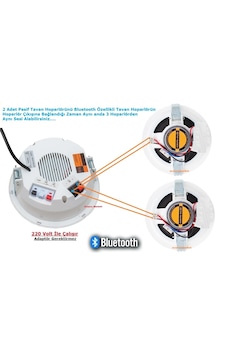 Bluetooth Tavan Hopalör Seti 1 Adet Bluetooth Hoparlör + 2 Adet Pasif Hoparlör Bluetooth Tavan Hopalör Seti 1 Adet Bluetooth Hoparlör + 2 Adet Pasif Hoparlör