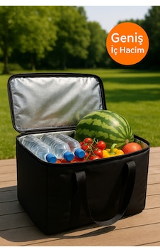 40 Litre Termos Çanta Yalıtımlı Plaj, Piknik, Kamp Ve Günlük Kullanıma Uygun Siyah 40 Litre Termos Çanta Yalıtımlı Plaj, Piknik, Kamp Ve Günlük Kullanıma Uygun Siyah