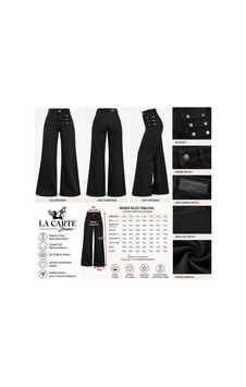 La Carte Ektra Bol Kesim Likralı Düğme Detaylı Kot Pantolon 8038-29/36 Siyah La Carte Ektra Bol Kesim Likralı Düğme Detaylı Kot Pantolon 8038-29/36 Siyah