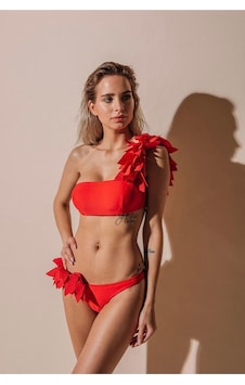 Merc Giyim Tek Omuz Camellia Bikini Kırmızı