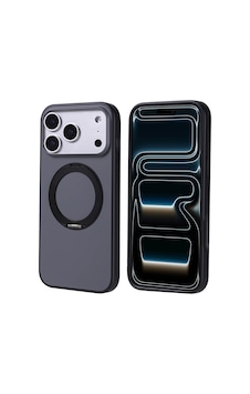 Apple iPhone Uyumlu 17 Pro Max Kılıf M-safe Şarj Özellikli Standlı Zore Proton Silikon Kapak Siyah Apple iPhone Uyumlu 17 Pro Max Kılıf M-safe Şarj Özellikli Standlı Zore Proton Silikon Kapak Siyah