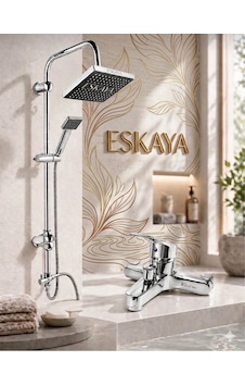 Eshome Robot Kare Tepe Duş Sistemi Çok Fonksiyonlu Yağmurlama Duş Seti Aç Kapa Banyo Bataryalı Krom Eshome Robot Kare Tepe Duş Sistemi Çok Fonksiyonlu Yağmurlama Duş Seti Aç Kapa Banyo Bataryalı Krom