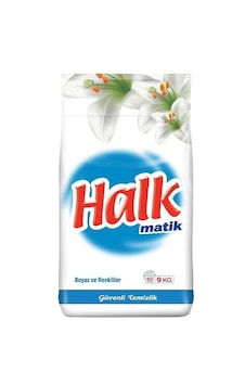 Halk Matik Beyaz ve Renkliler için Çamaşır Deterjanı 9 KG Halk Matik Beyaz ve Renkliler için Çamaşır Deterjanı 9 KG