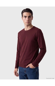 LC Waikiki Lcwaıkıkı Classic Gri Melanj Bisiklet Yaka Uzun Kollu Penye Erkek Tişört Bordo LC Waikiki Lcwaıkıkı Classic Gri Melanj Bisiklet Yaka Uzun Kollu Penye Erkek Tişört Bordo