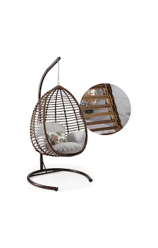 Capri Swing Gümbet Tekli Rattan Bahçe Salıncağı Balkon Salıncağı 001 Capri Swing Gümbet Tekli Rattan Bahçe Salıncağı Balkon Salıncağı 001