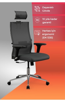 Ergolife Sit Air 24/7 B2-281k - Yükseklik Ayarlı, Başlıklı, Fileli, Krom, Toplantı, Ofis, Bilgisayar Sandalyesi - 696.61.1.682 Siyah Ergolife Sit Air 24/7 B2-281k - Yükseklik Ayarlı, Başlıklı, Fileli, Krom, Toplantı, Ofis, Bilgisayar Sandalyesi - 696.61.1.682 Siyah
