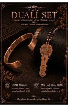 Dualı Bakır Bileklik Ve Anahtar Dualı Kolye Seti Manevi Koruma Özel Tasarım Takı Seti Dualı Bakır Bileklik Ve Anahtar Dualı Kolye Seti Manevi Koruma Özel Tasarım Takı Seti