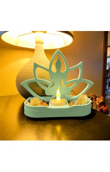 3d Baskı Lotus Buda Mumluk - Dekoratif Tealight Mumluk-mint Çok Renkli 3d Baskı Lotus Buda Mumluk - Dekoratif Tealight Mumluk-mint Çok Renkli