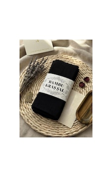 Flora Tekstil Bambu Kraş Şal Modeli - Ütü Gerektirmeyen Siyah Flora Tekstil Bambu Kraş Şal Modeli - Ütü Gerektirmeyen Siyah