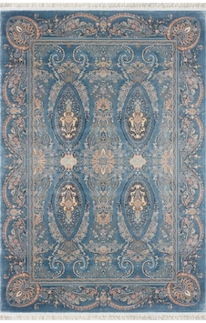Elexus Halı İpekhane 1608 Mavi Klasik Desen Salon Halısı