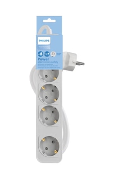Philips Chp2144w Beyaz Çocuk Korumalı 4'lü Priz 1,5m Philips Chp2144w Beyaz Çocuk Korumalı 4'lü Priz 1,5m