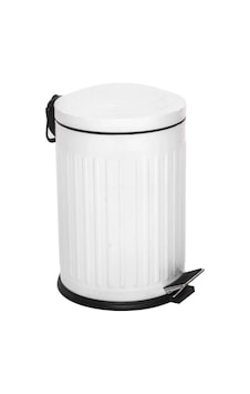 Retro 12 Litre Paslanmaz Beyaz Çöp Kovası Beyaz